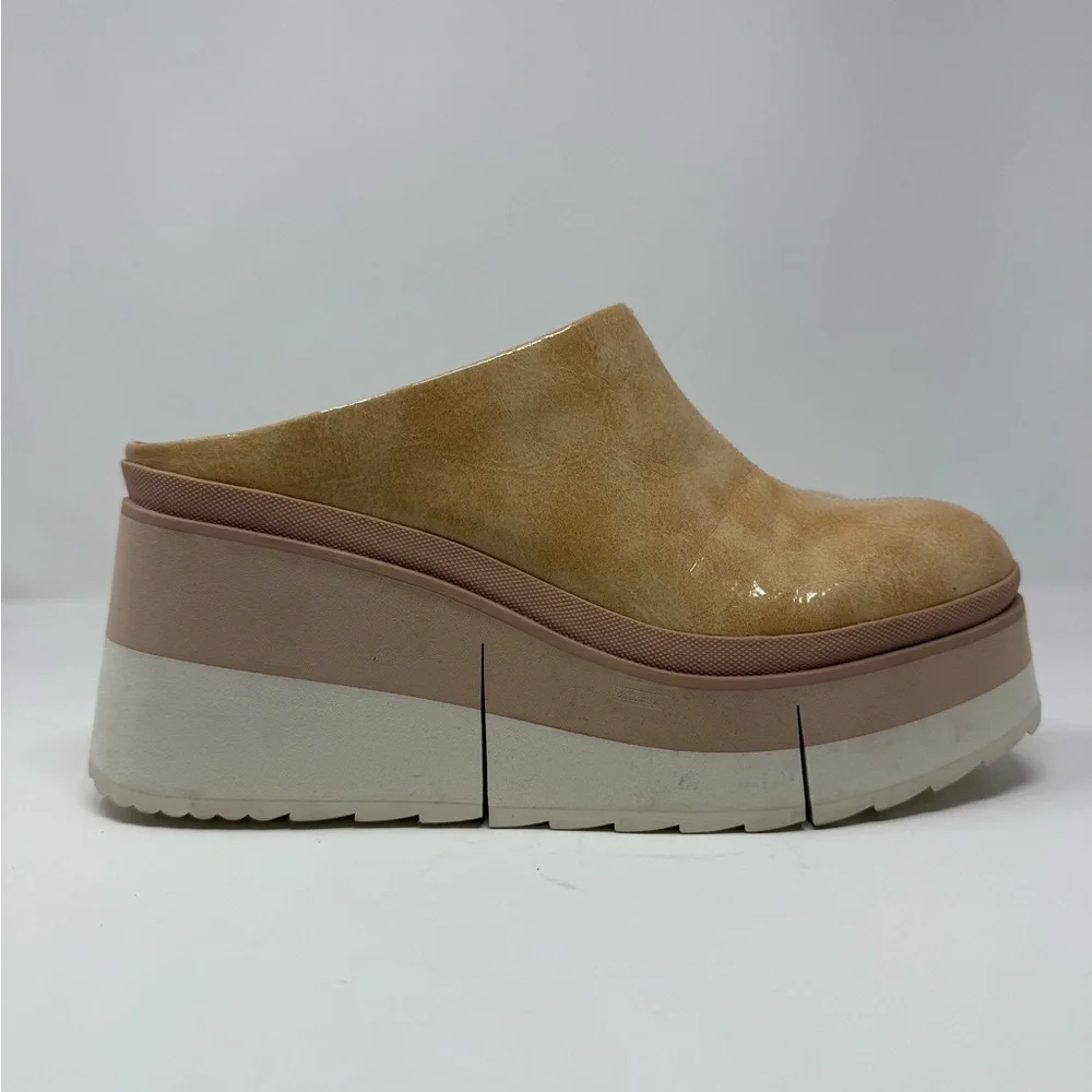 Naked Feet Coach Platform Clogs Size 10